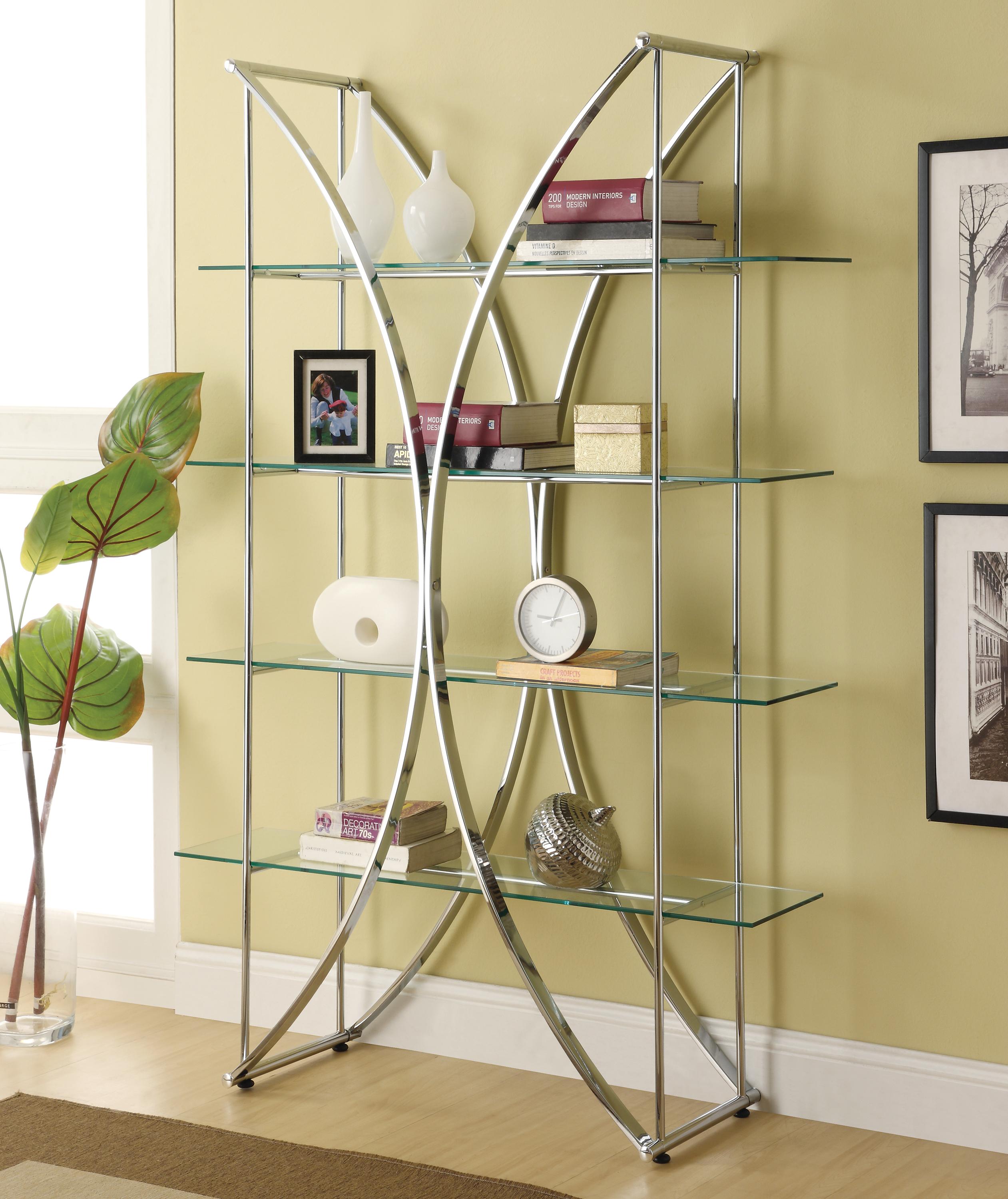 Coaster corner outlet bookshelf